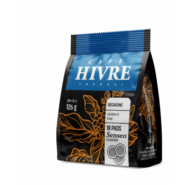 Hivre Pads Décaféiné 18P. Senseo Compatible
